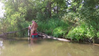 On kayaking trip we stop on a tiny island to fuck other couple caches us right before orgasm