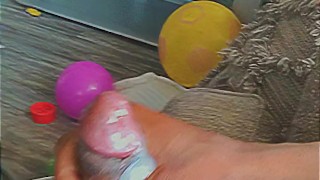 Cuming while the neighbors watch