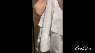 my 63-year-old stepmom takes a shower and orgasms from the pressure of the jet