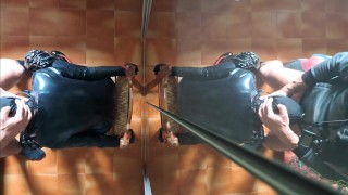 I am chairtied and he fucks my face for 10 minutes until he cums in my mouth