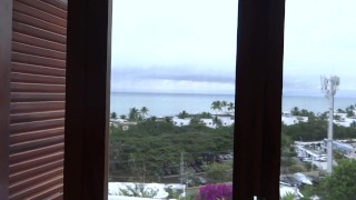 Beautiful stepmother showing off her perfect hairy pussy before fucking