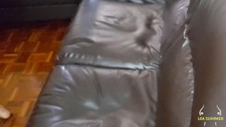 A horny teacher plays with her tits and double penetrates herself while imagining her students.