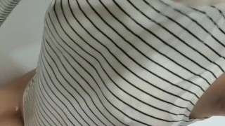 Curvy Babe Soaks Tank Top in Shower