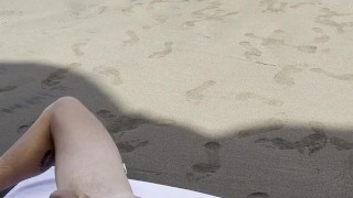 GAY BIG COCK exhibition in the PUBLIC BEACH🔥🔥