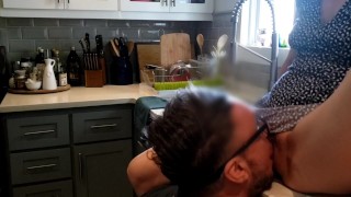 Kitchen Sex! Hubby Cums On Wife's Ass. Real Amateur Couple Homemade.