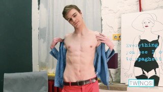 Slender Blonde Lucas A Fills His Ass With A Dildo And Cums!