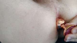 Watch me inserting ANAL PLUG in my hole!