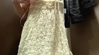 ElsaRixterXXX. Trying on a yellow dress for summer walks without wearing any underwear.