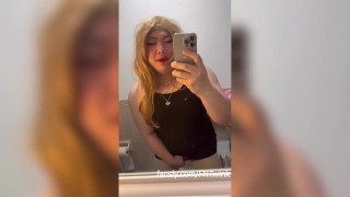 Asian crossdressing slut begs for Daddy to let her cum