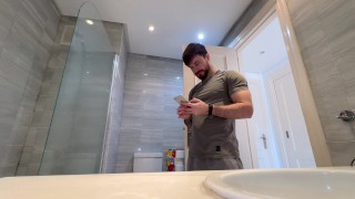 unaware muscular giant cock & ass crush