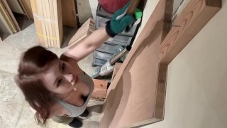 背が足りない女大工リョウカ🔨 素人,日本人,個撮,作業服,建築女子,建設女子,土方女子,ワークマン女子