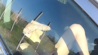 Hot milf wants to get fucked right in the car, in public, OnlyFans