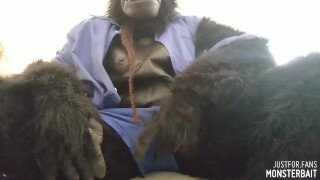 Switching Channels Film Man Transforms into a Gorilla and Jerks Off Plus Monster Porn Trailers