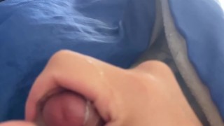 daily jerk off 06/30 - playing with my morning wood until I cum - jerk off challenge