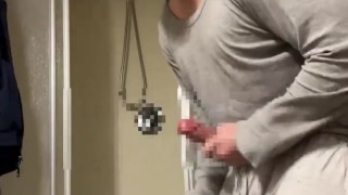 Stroking My Cock Before A Shower