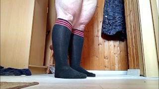 Fat Femboy show his Fat Bubble Butt in Thong and Knee Socks
