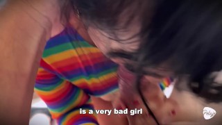 I'm in love with my stepdad and he catches me masturbating so I decide to fuck him.