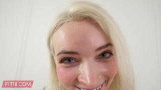 Fit18 - Amber Kawaii - Casting Tall Blonde German In White Bodysuit - 60FPS POV