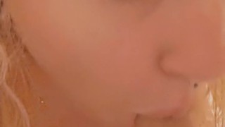 Kitten gives dildo head