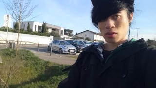 Jon Arteen takes his twink penis outside, pees in a lake and suddenly feels the urge to masturbate