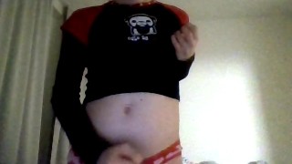 Emo girl plays with her hard cock