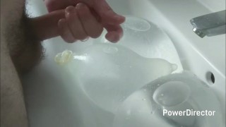 Cumming in huge slime Balls! Hot cum solo man