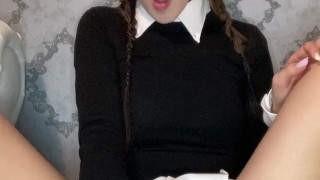 Hair pulled back while I ride the toy slow