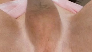 Trans Goddess grinds her hole until she cums hard “Loud Moaning”