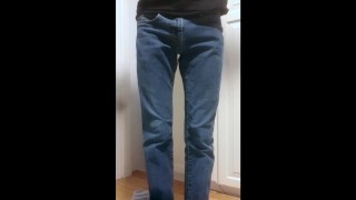 Boy pissing his jeans!