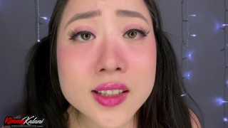 Up-Close Jerk Off Encouragement on her Pretty Asian Face -ASMR JOI