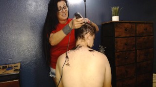 Electric Shaver Shaving My Hot Lesbians Head Light Barber Roleplay
