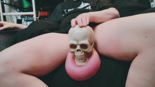 Trick or Treat ? A skull hiding shortie - Daddy covering Skull Head