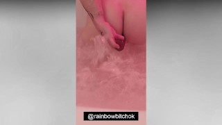 I'm dildo-fucking my ass in the jacuzzi.