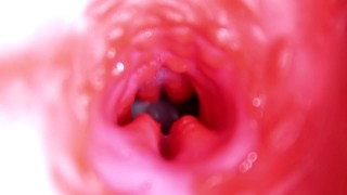 Extreme close up of a big cock in a sloppy wet sweet hole!