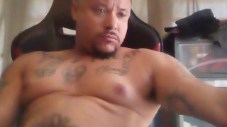 Hot Latino Daddy Jerking off and Edging While Watching Porn