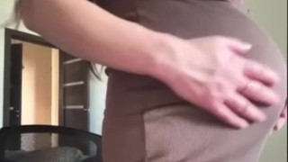 Pregnant stepmother with milky boobs