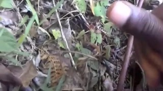 AFRICAN BOY ALMOST CAUGHT MASTURBATING IN THE WOODS