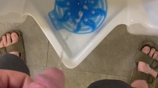 Piss Break at the Urinal. Figured I’d record it for those who like to watch men piss.