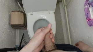 Masturbating in the toilet big dick while no one sees