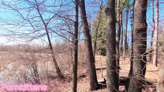 Pissing off a log and piss outside and piss to drink on the drive