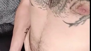 I was masturbating on the couch and got a nice cumshot in slow motion