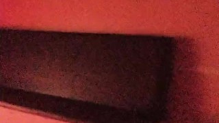 Stroking hard pulsating cock in the adult men's club