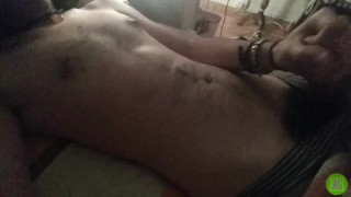 Hairy teen jerking off & showing armpits