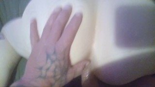 Wife in schoolgirl outfit gives blowjob takes creampie