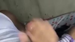 I masturbate my big black cock until I squirt milk