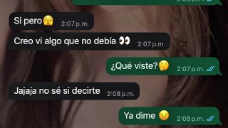  me vio en bragas, no se aguantó y terminó montando su verga