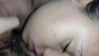 second facial cumshot of the day on this bitch's angel face, cum asmr, pov handjo cum facail🍆🥛💦🥛