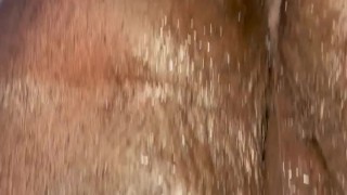 Pushing out cum