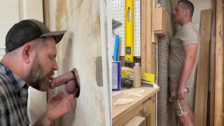 Cute Pup visits the gloryhole