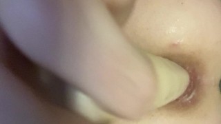 Close up big anal gape and self pissing. 🤤 MY ASS IS CUMMING FOR YOU anal milk squirt